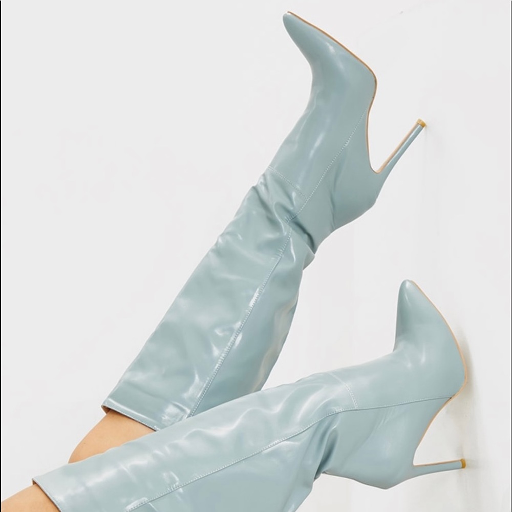 Knee high stiletto boots